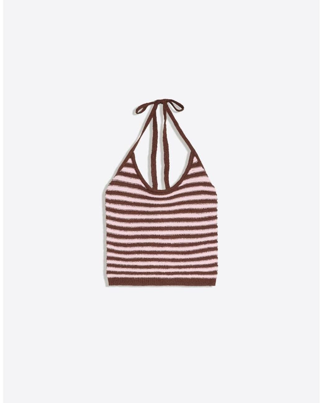 Bershka Green Halter Neck Knit Top