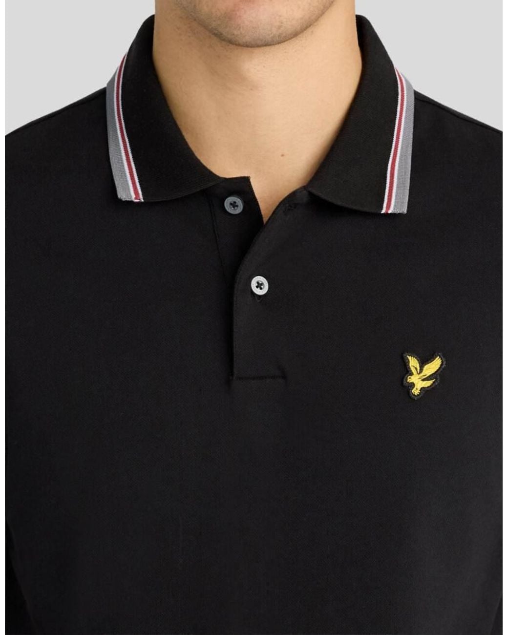 Lyle & Scott Black Ss Polo Shirts Tipped Track Polo Shirt for men