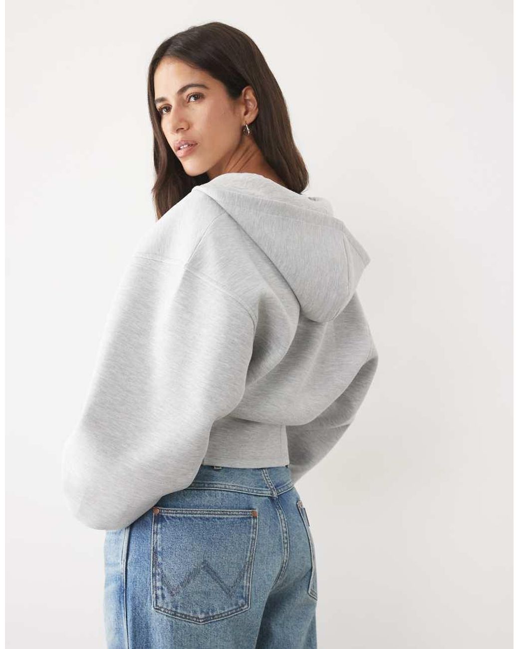 ASOS Gray Corset Style Waist Hoodie