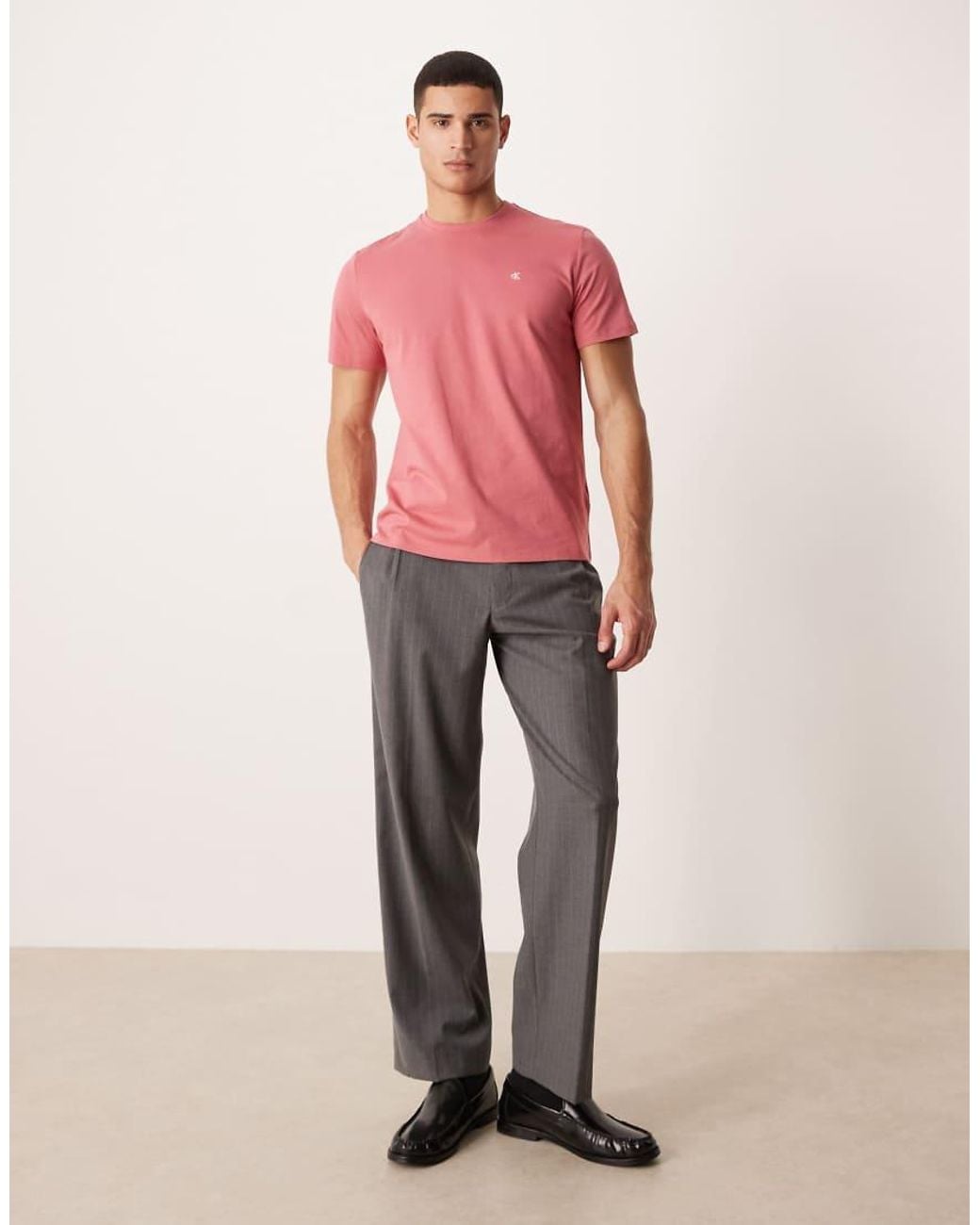 Calvin Klein Red Classic Monogram T-Shirt for men