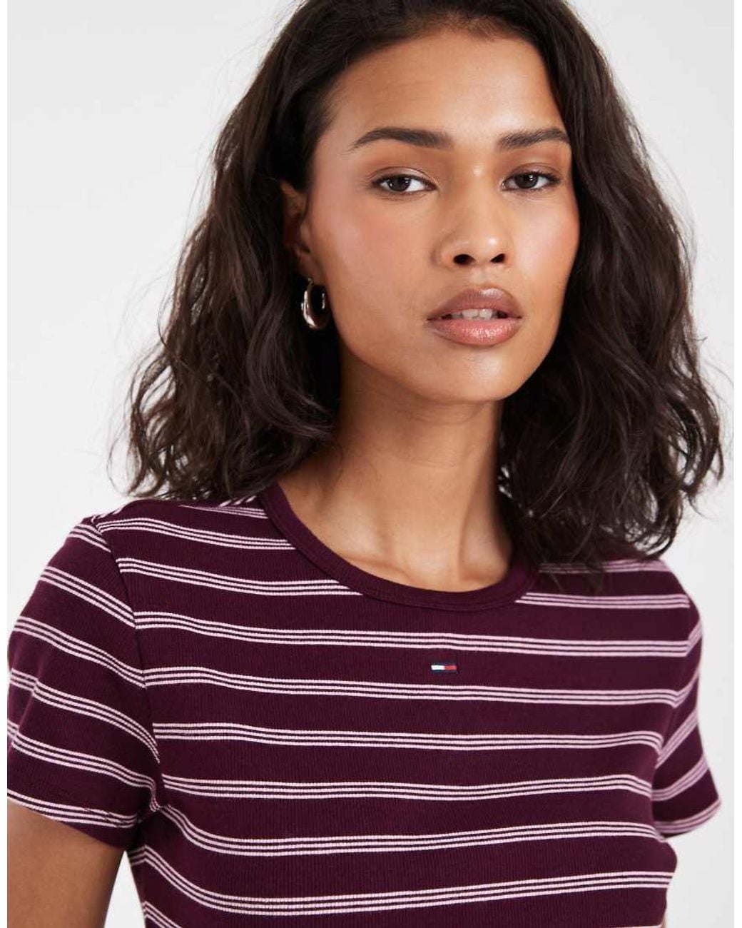 Tommy Hilfiger Purple Flag Logo Slim Fit T-shirt