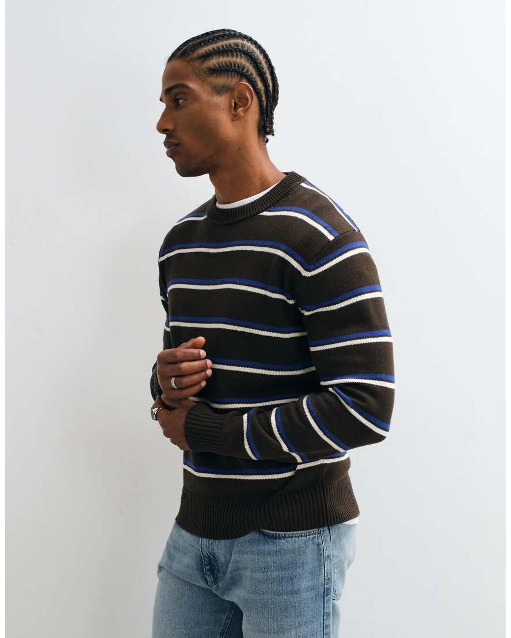Mango Brown Light Knitted Jumper for men