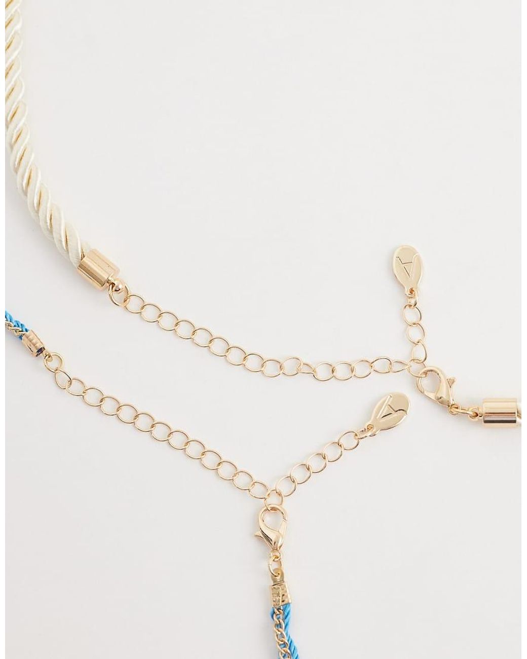 Accessorize Blue Cord Pendant Fish Necklace