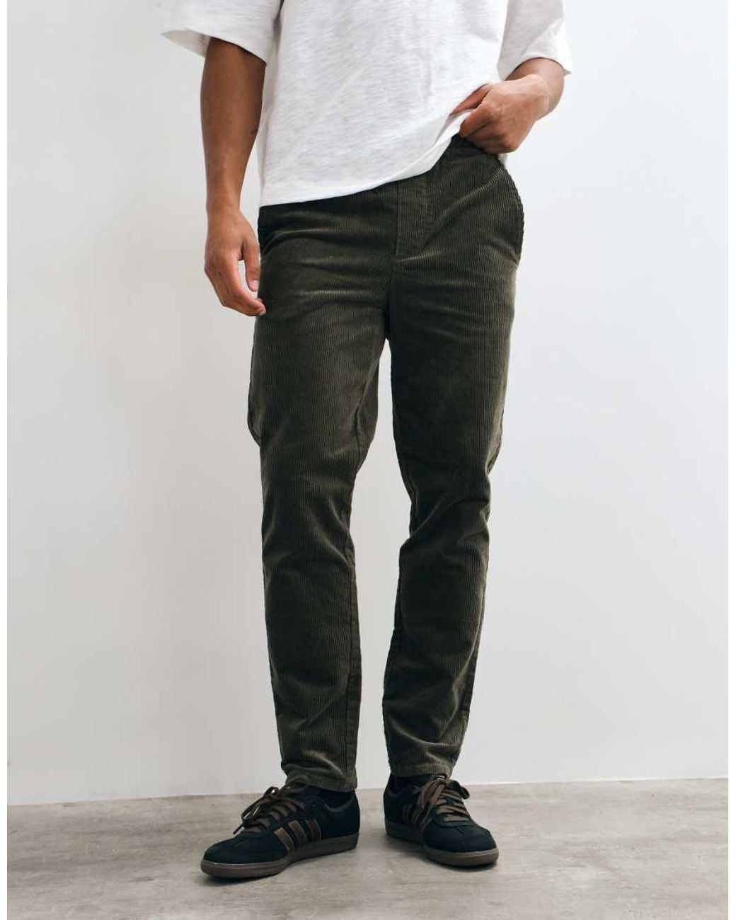 Only & Sons Gray Tapered Cord Trouser for men