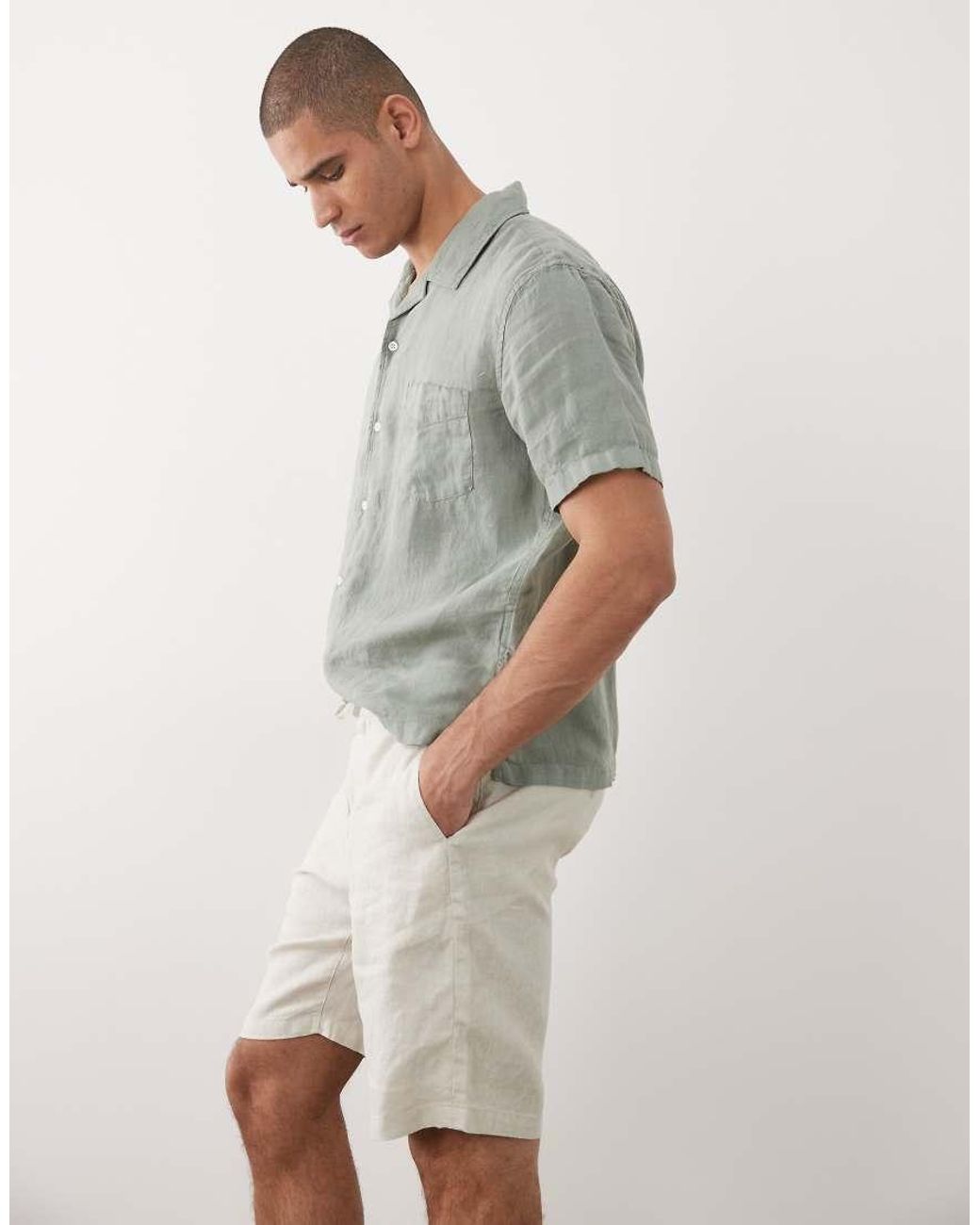 Gant Natural 100% Linen Draw String Shorts for men