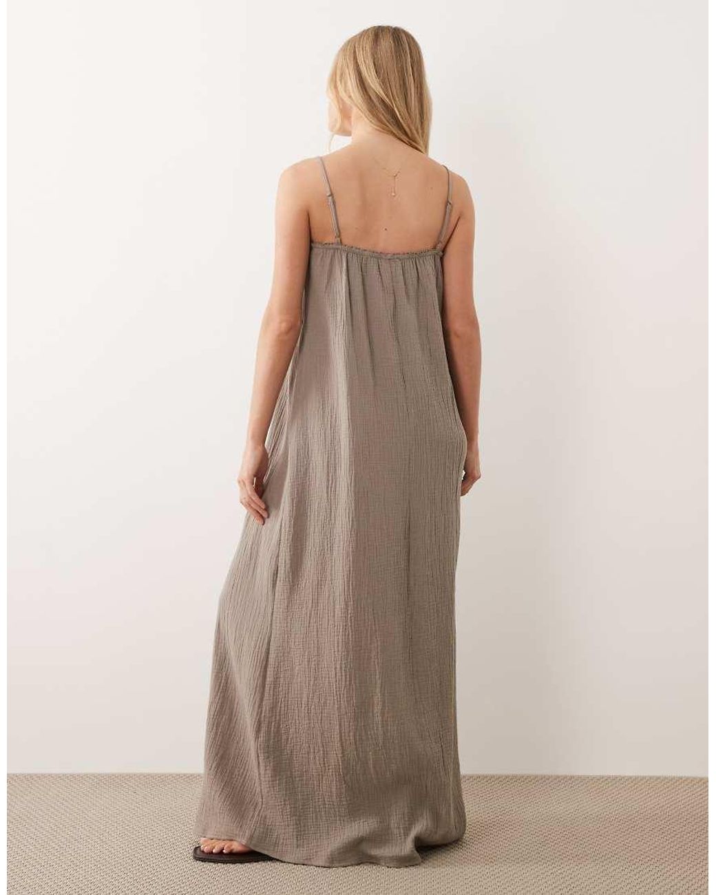 Jdy Natural Cheesecloth Sleeveless Maxi Dress