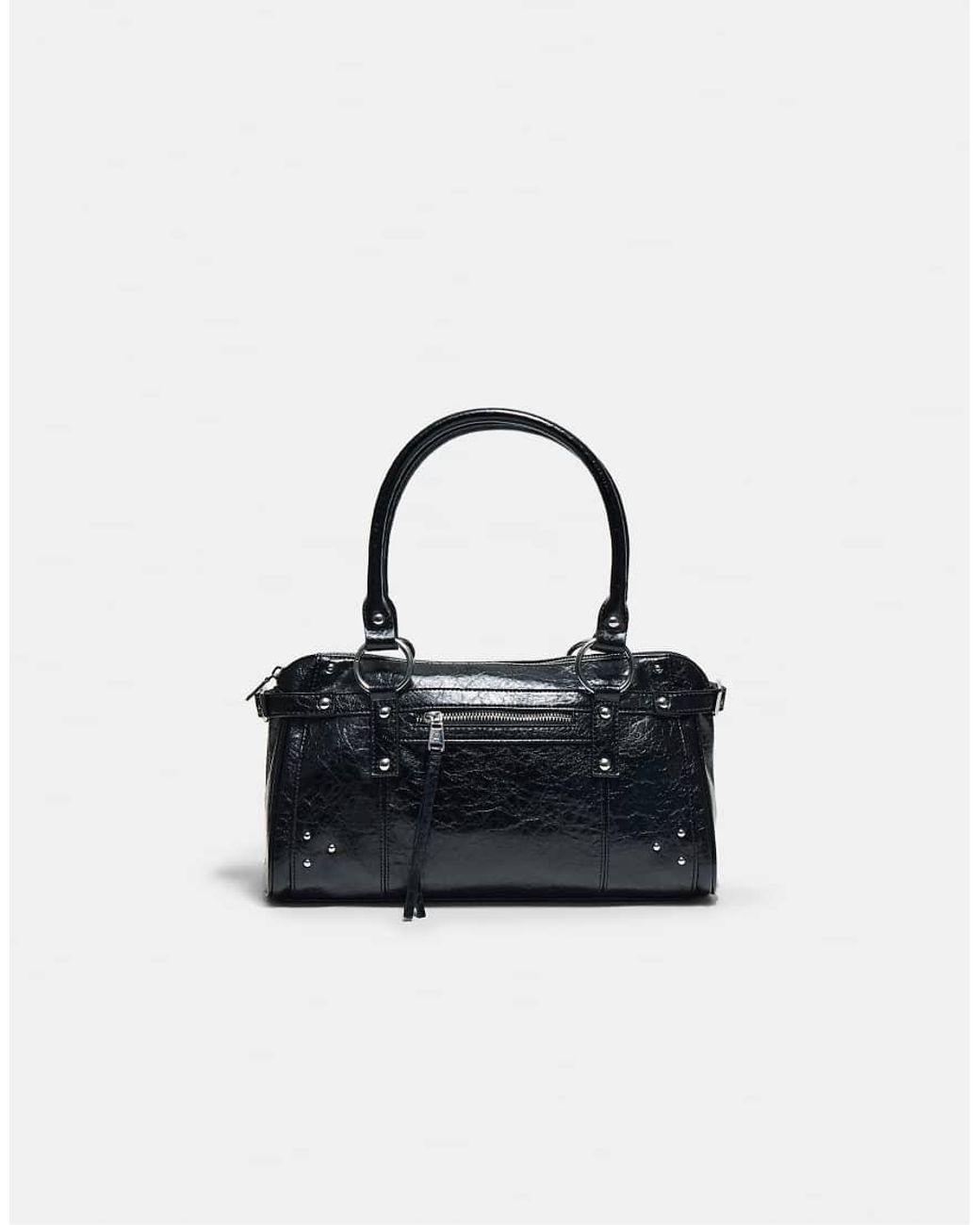 Stradivarius Blue Studded Shoulder Bag