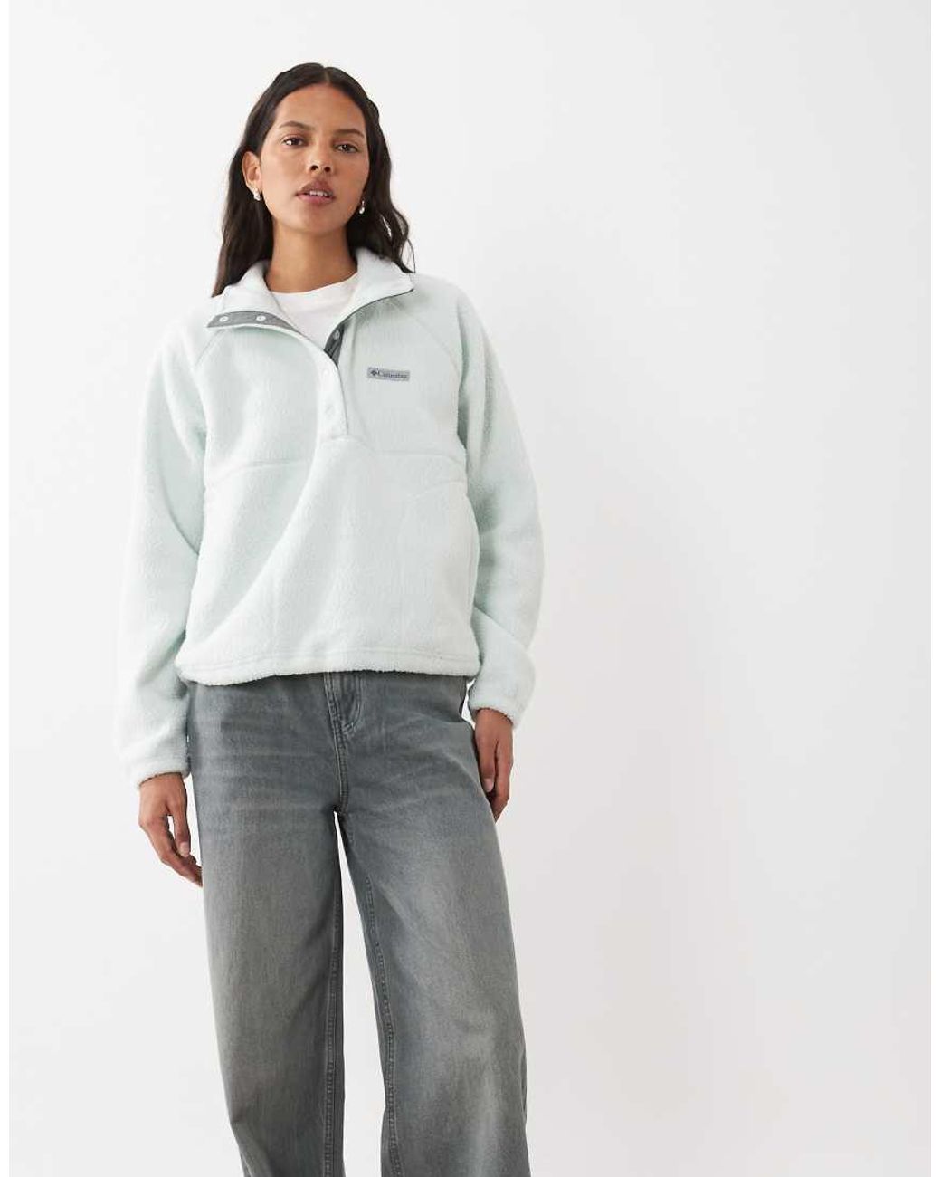 Columbia Gray Jasper Ridge Pebbled Full Snap Fleece