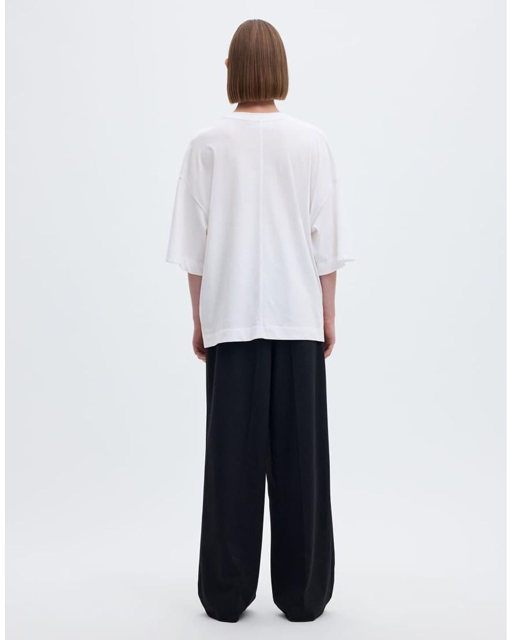 SELECTED White Colwoman Oversized Crew Neck Short Sleeve T-shirt