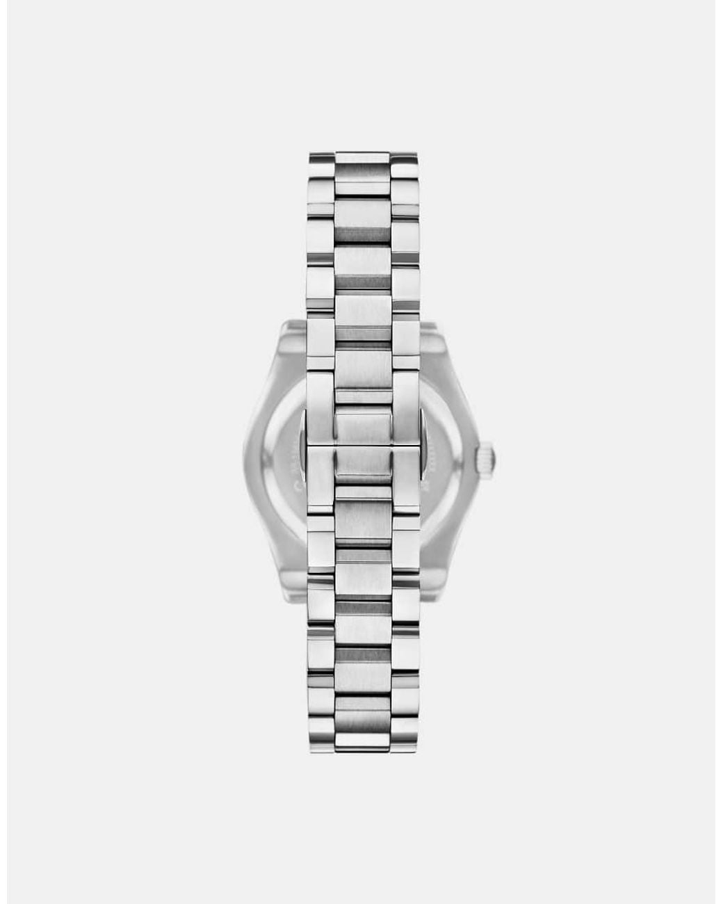 Emporio Armani White Three-Hand Stainless Steel Watch