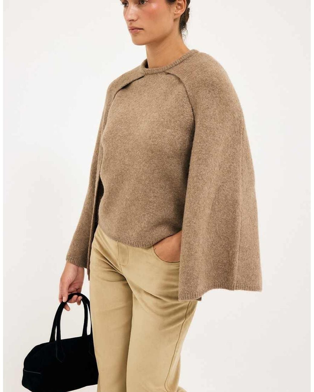 NA-KD Brown Knitted Cape Sweater