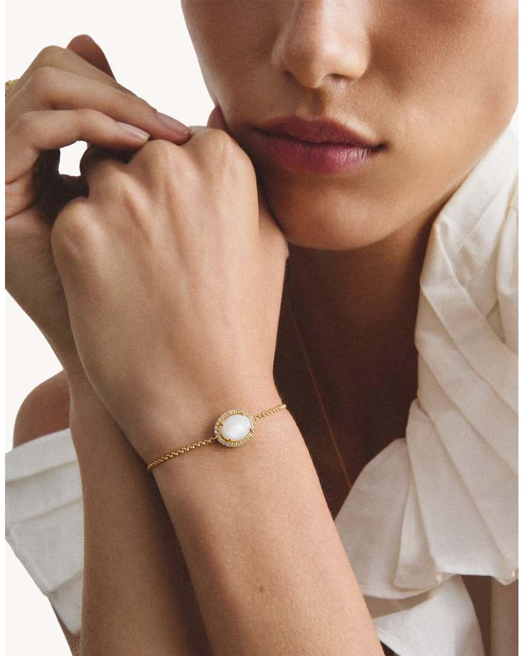 Thomas Sabo Natural Bracelet With Mother-of-pearl And White Zirconia
