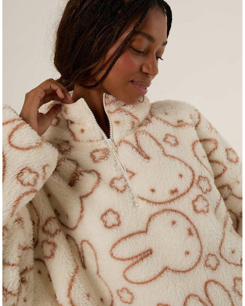 Skinnydip London Natural Miffy X Flower Fleece Jacket