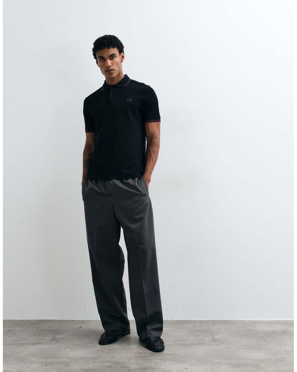 Fred Perry Black Twin Tipped Polo Shirt for men