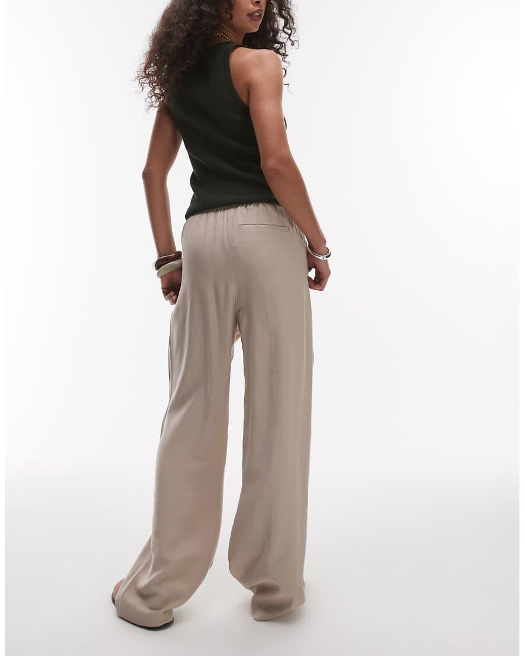 TOPSHOP Natural Elasticated Waistband Tailored Jogger Trouser