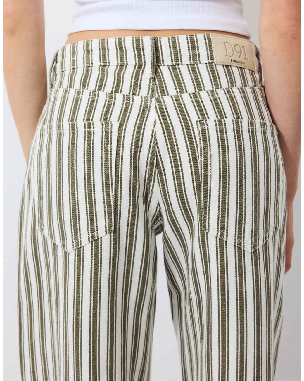 Stradivarius White D91 Low Wide-leg Twill Jeans