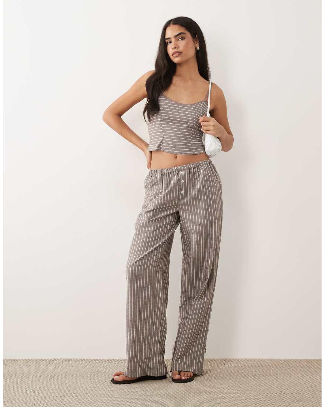 Missy Empire Gray Cotton Rich Scoop Neck Cami Top Co-Ord
