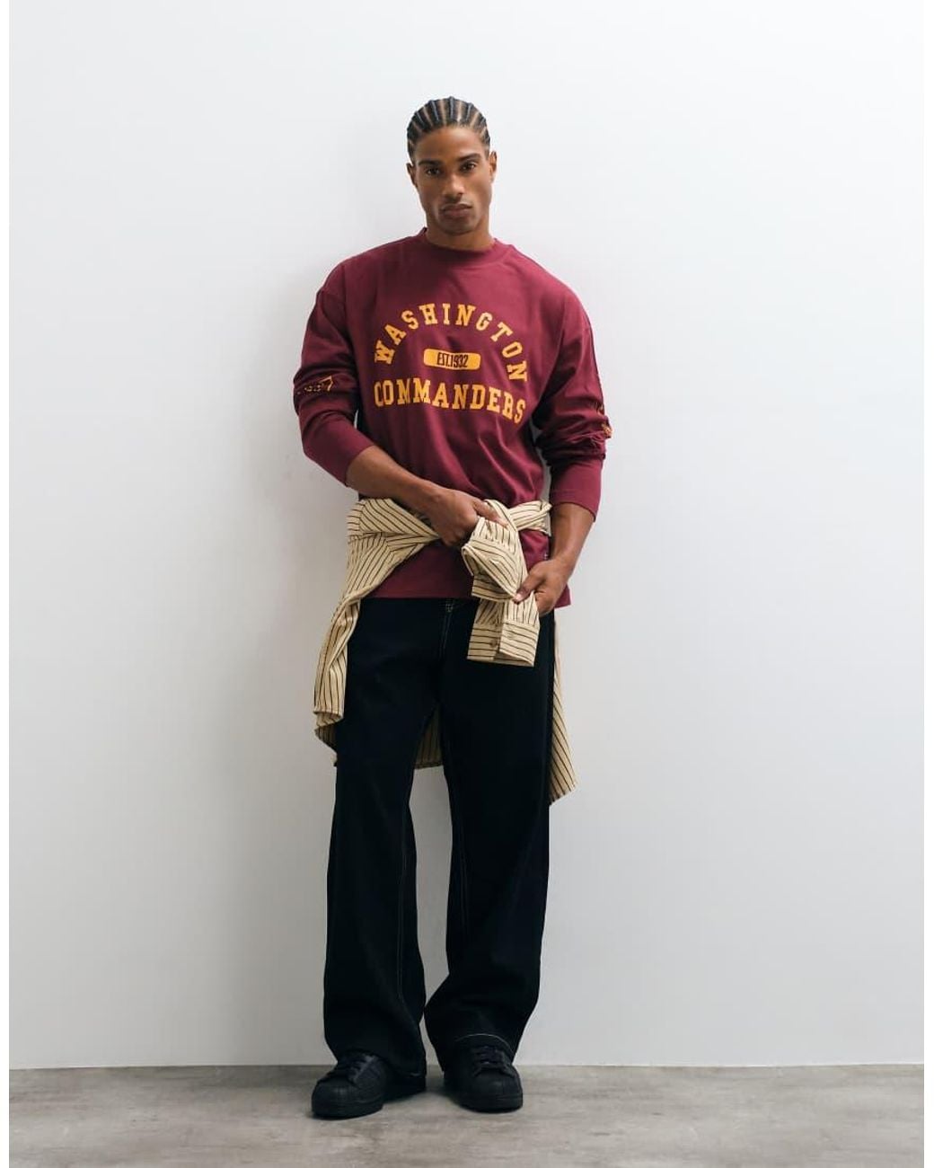 ASOS Red Oversized Long Sleeve T-shirt With Nfl Washington Commanders Print for men