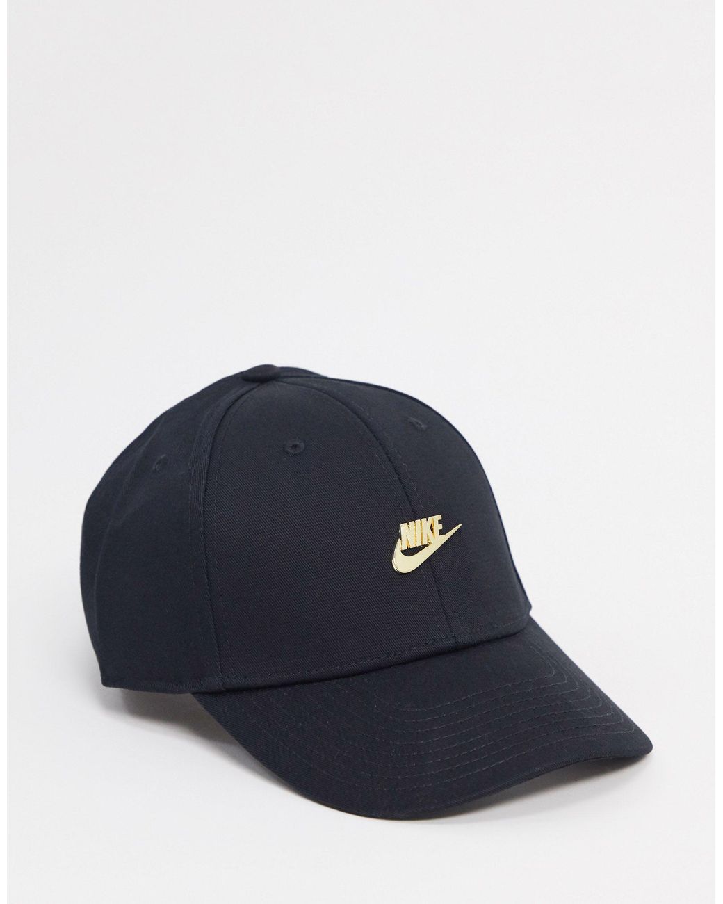 Nike Metallic Cap With Gold Logo in Black for Men | Lyst Australia