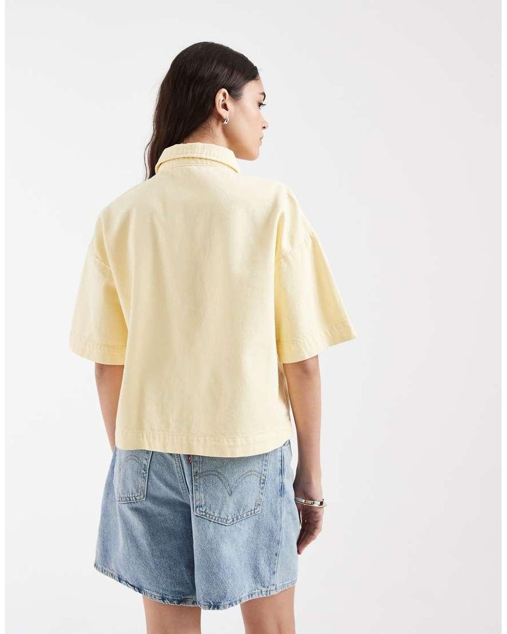 Pieces Natural Boxy Denim Shirt
