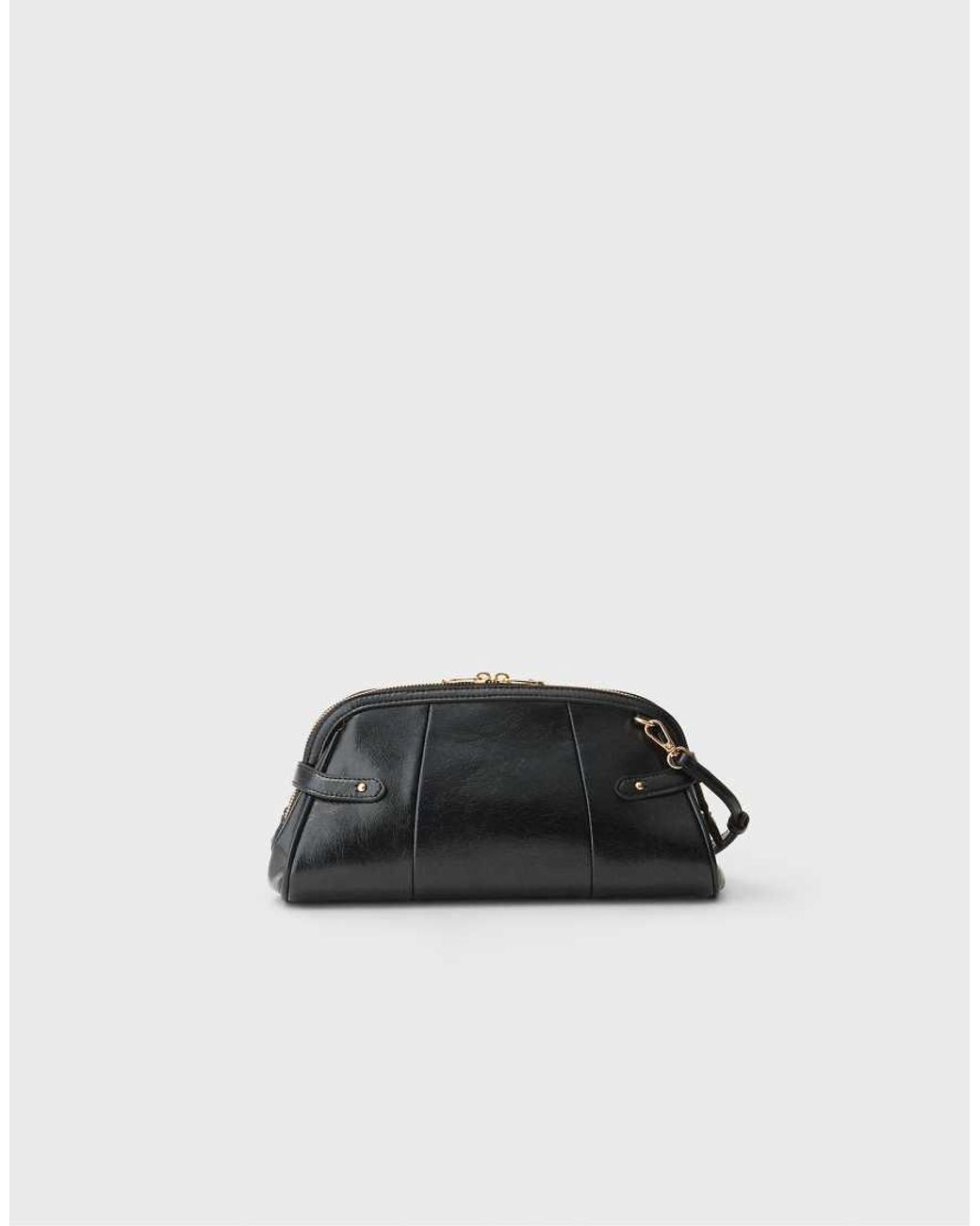 Stradivarius Black Retro Crossbody Bag