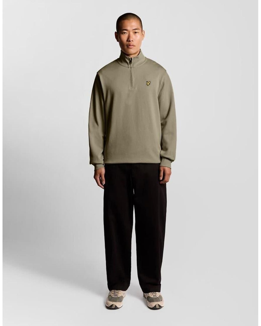 Lyle & Scott Green Mid Layers Quarter Zip Pullover Sweatshirt for men
