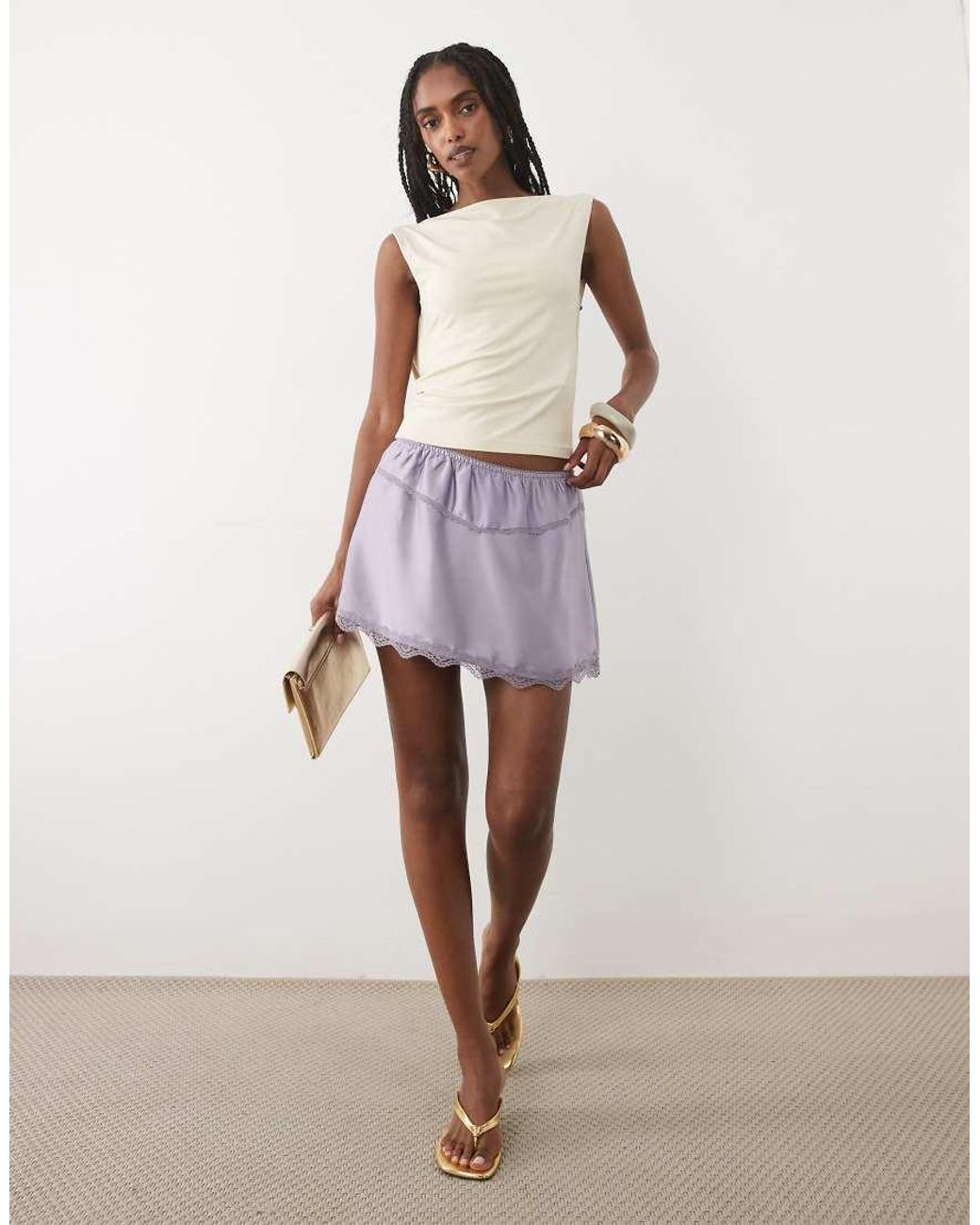 Abercrombie & Fitch White Cowl Back Slinky Top With