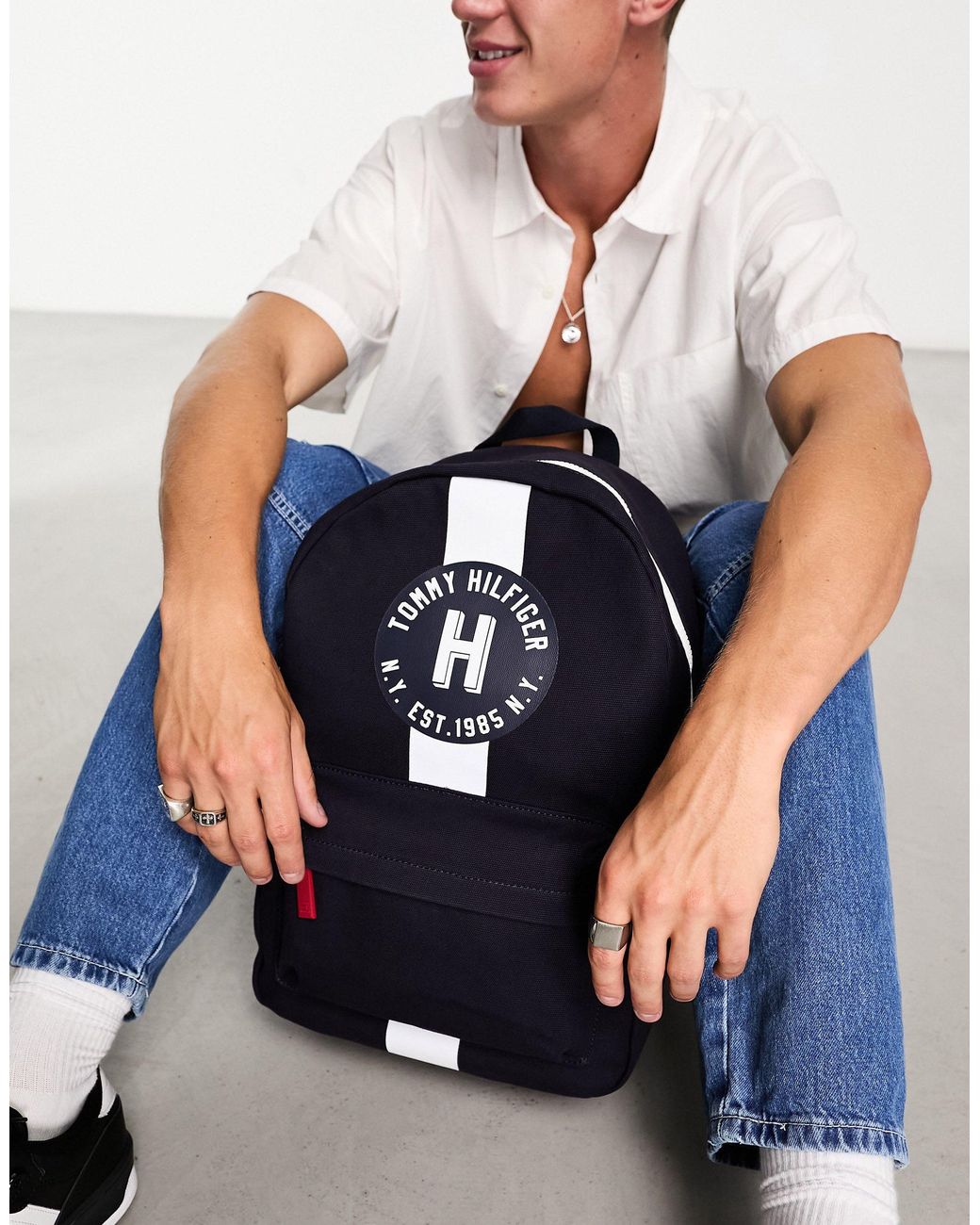 Fremmedgøre Åbent barm Tommy Hilfiger Canvas Backpack in Blue for Men | Lyst