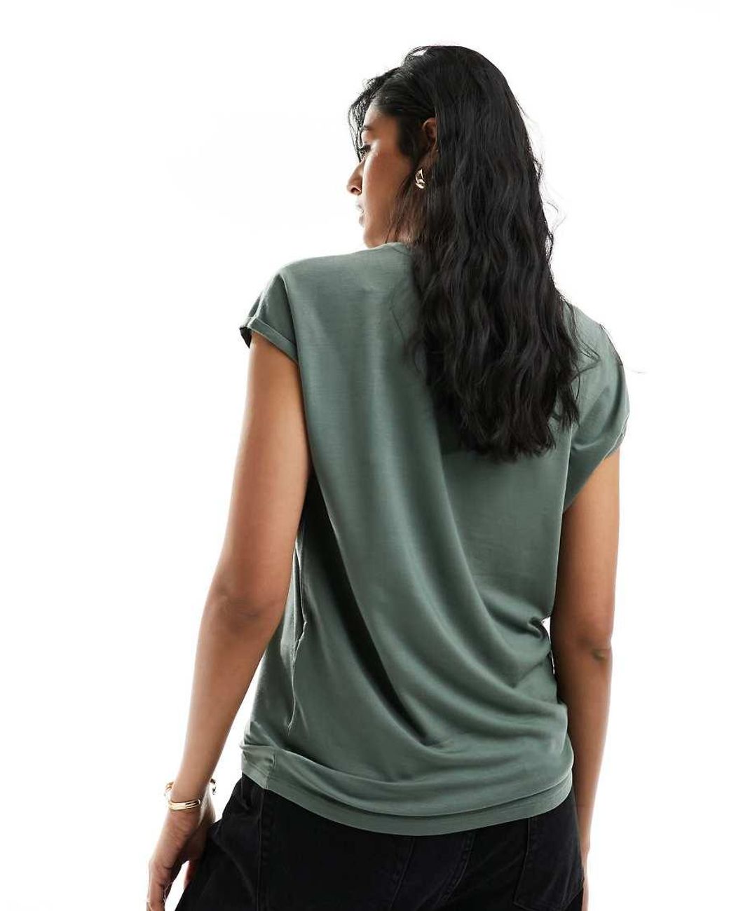 Vero Moda Green Round Neck T-shirt