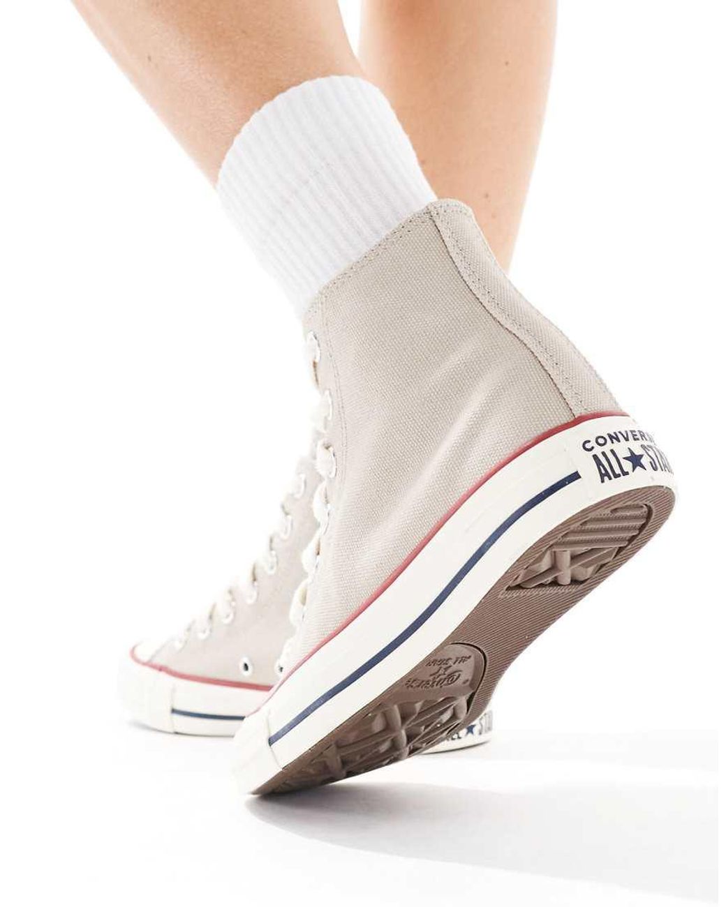Converse White Chuck Taylor All Star Hi Trainers With Chunky Laces