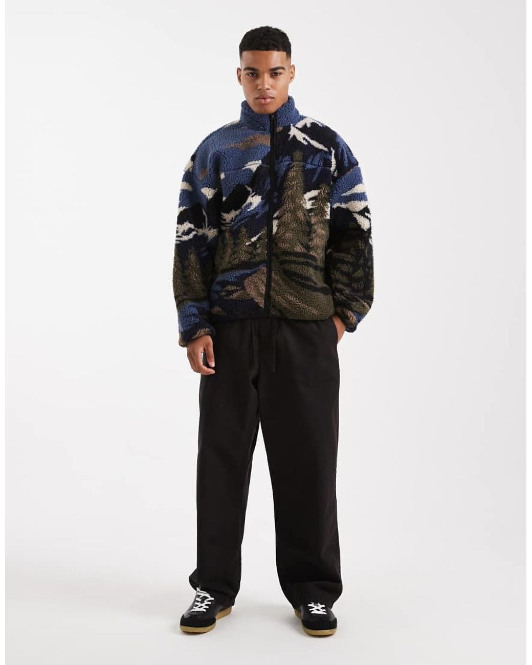 Only & Sons Blue Scene Print Fleece for men