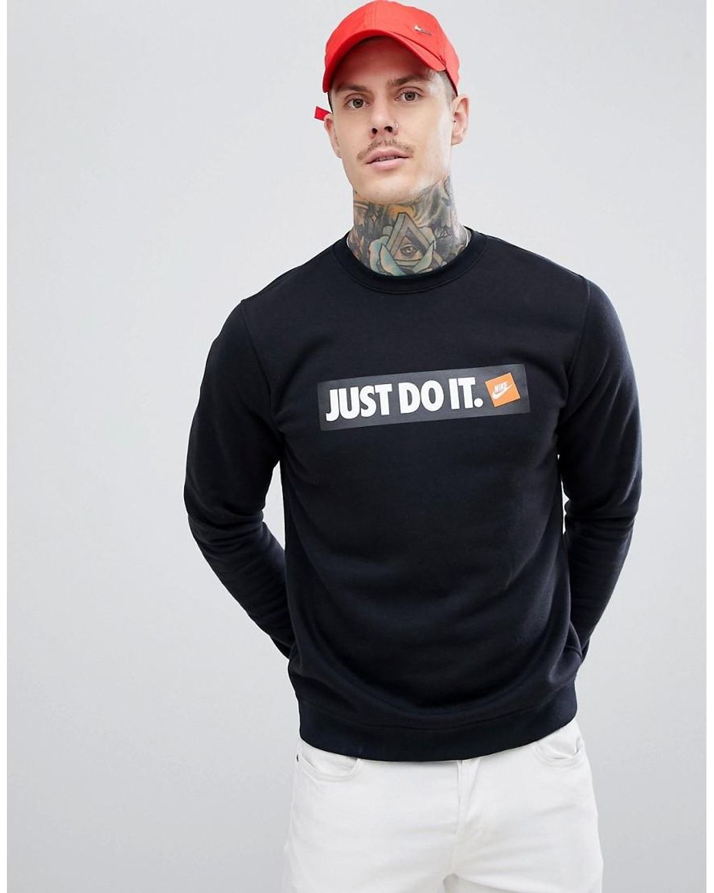 Just Do It - Sweat-shirt avec logo encadré - Noir 928699-010 Nike pour  homme en coloris Noir | Lyst