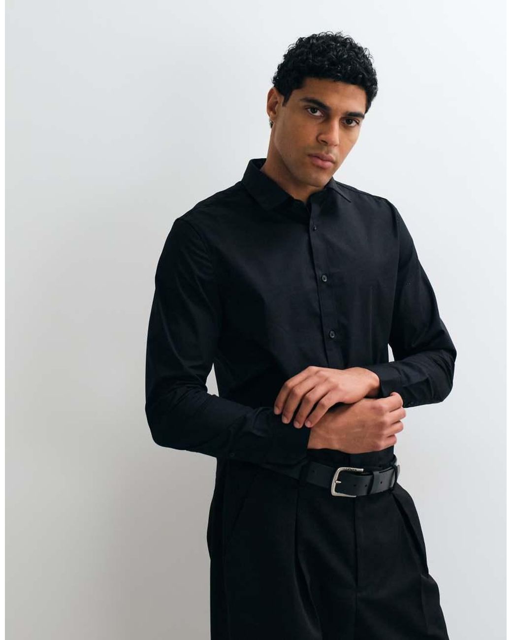 ASOS Black Regular Fit Smart Shirt for men