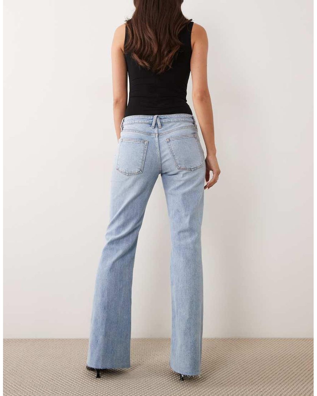 GOOD AMERICAN Blue Vintage Low Waist Relaxed Flare Leg Jean