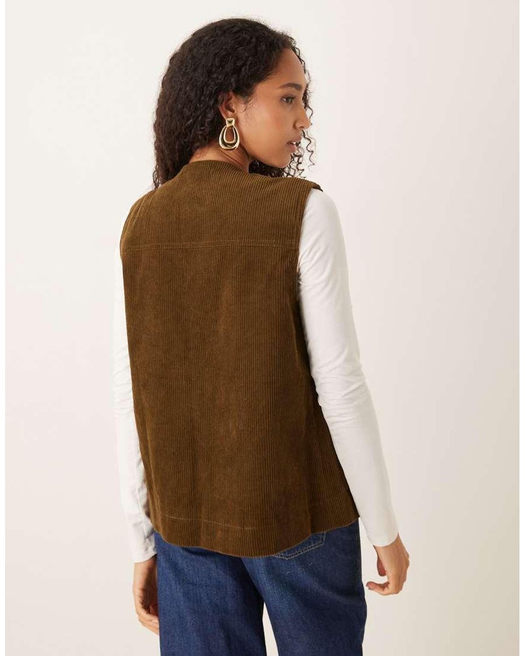 Glamorous Brown Tie Front Waistcoat