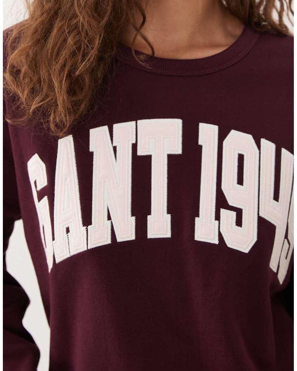 Gant Red Graphic Logo Crew Neck Sweatshirt