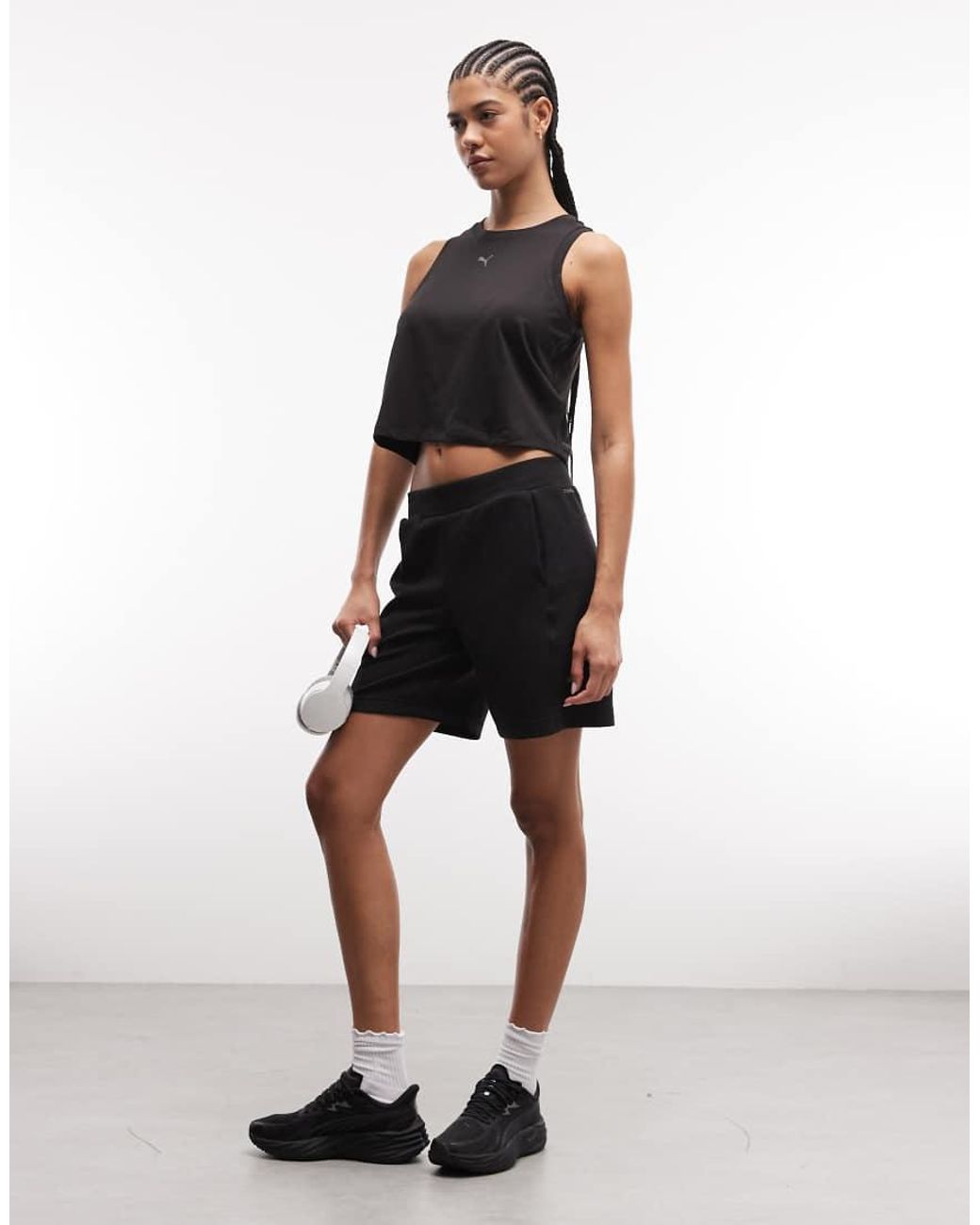 PUMA Black Cloudspun Training Tank Crew Neck