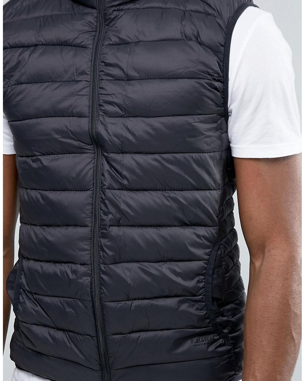 Pull&Bear Synthetic Padded Gilet In Black for Men | Lyst Canada