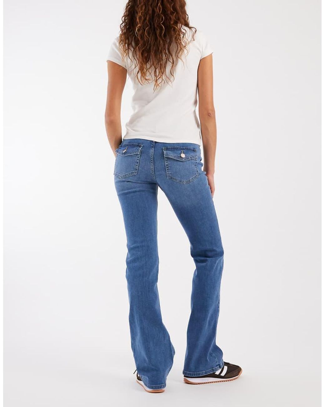Vero Moda Blue Mid Rise Flare Jeans