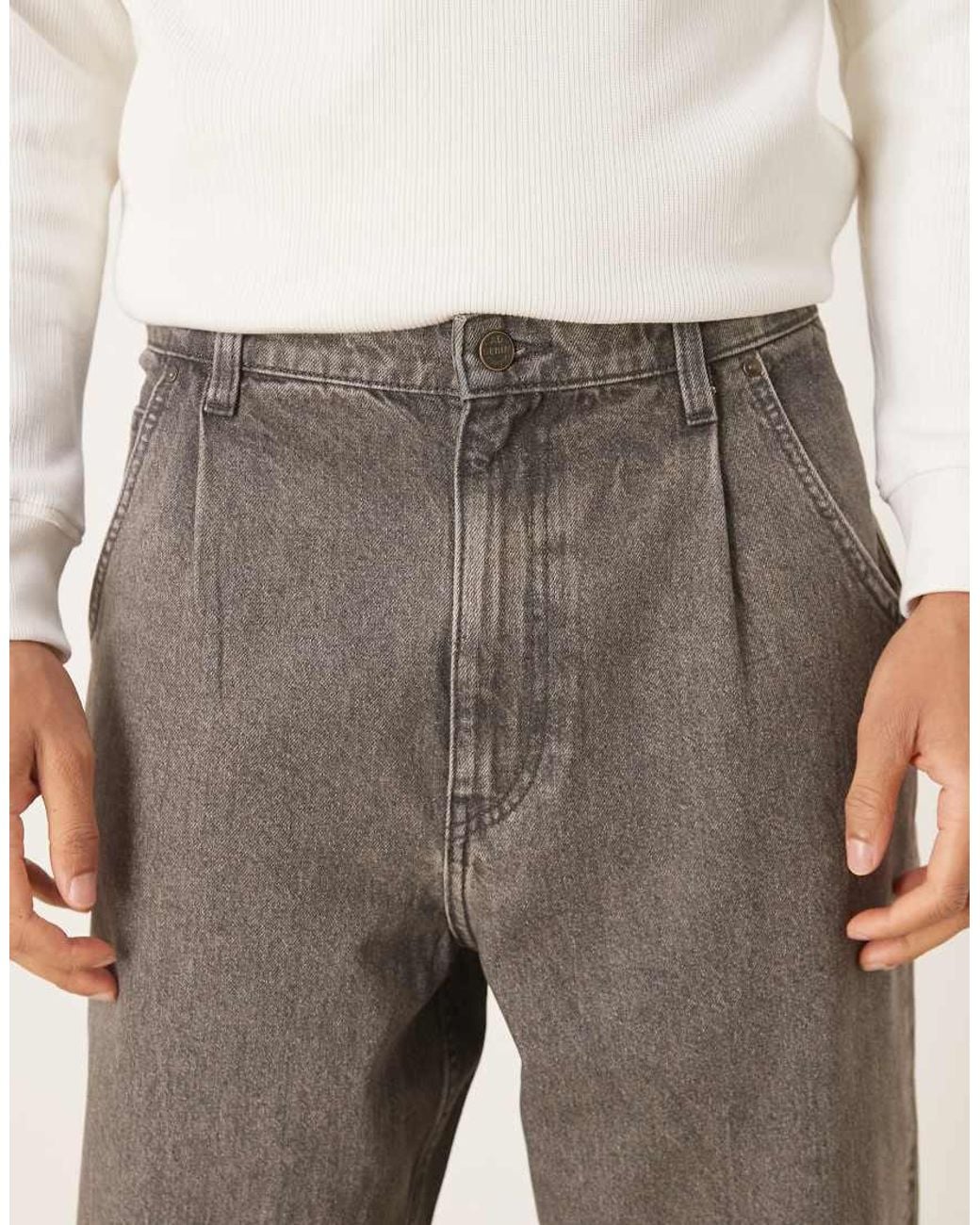 ASOS Natural Relaxed Tapered Jeans for men