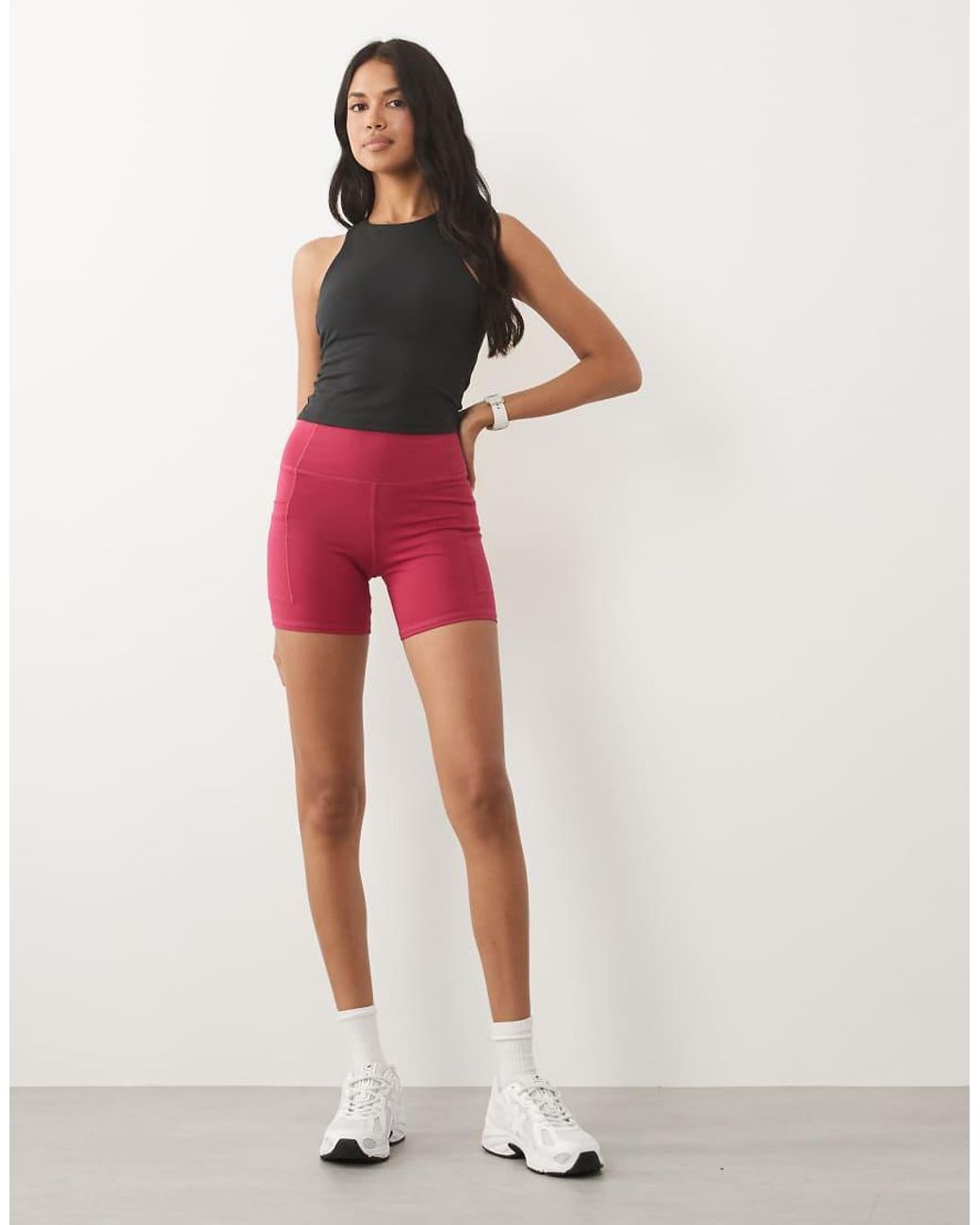 4505 Red Icon Racer Back Tank Top With Inner Bra And Removable Padding