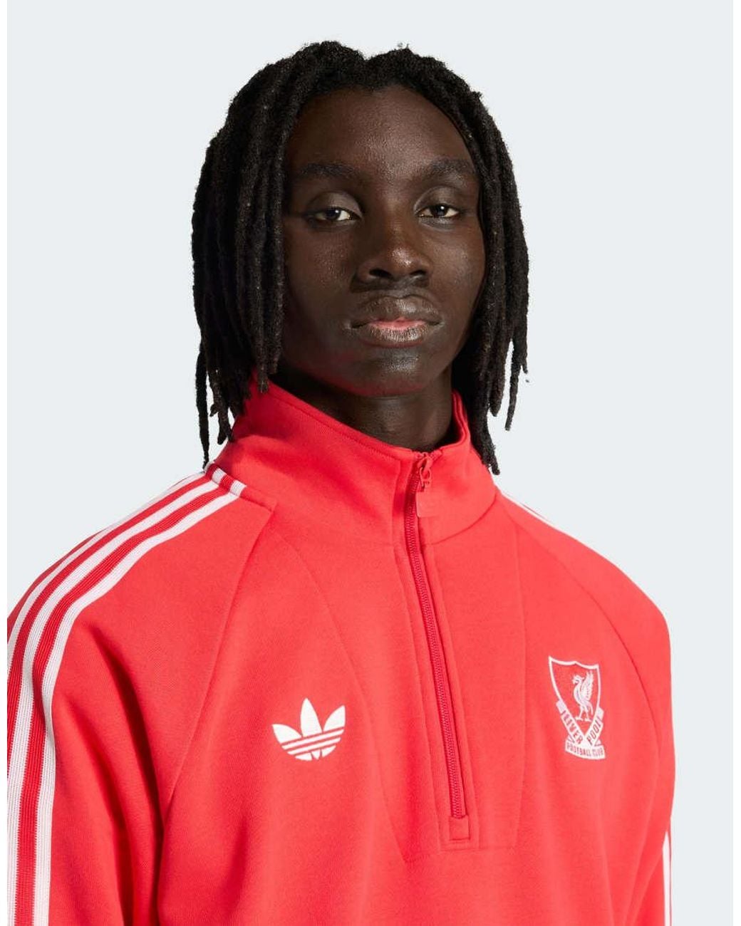 Adidas Originals Red Liverpool Fc Originals Half Zip Top for men