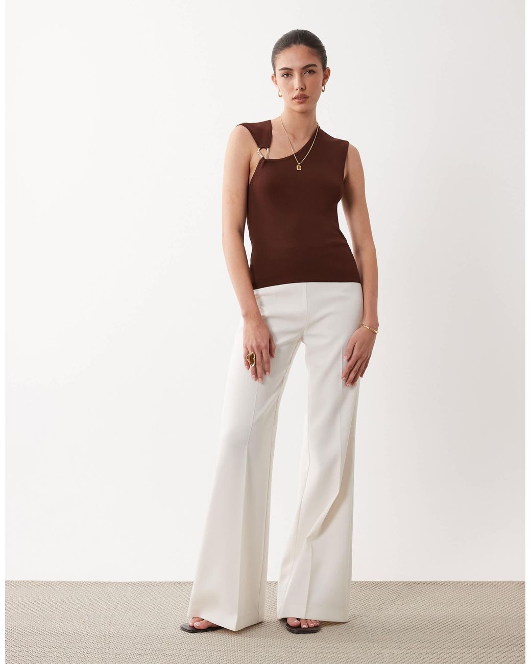 ASOS Brown Hardware Structured Top