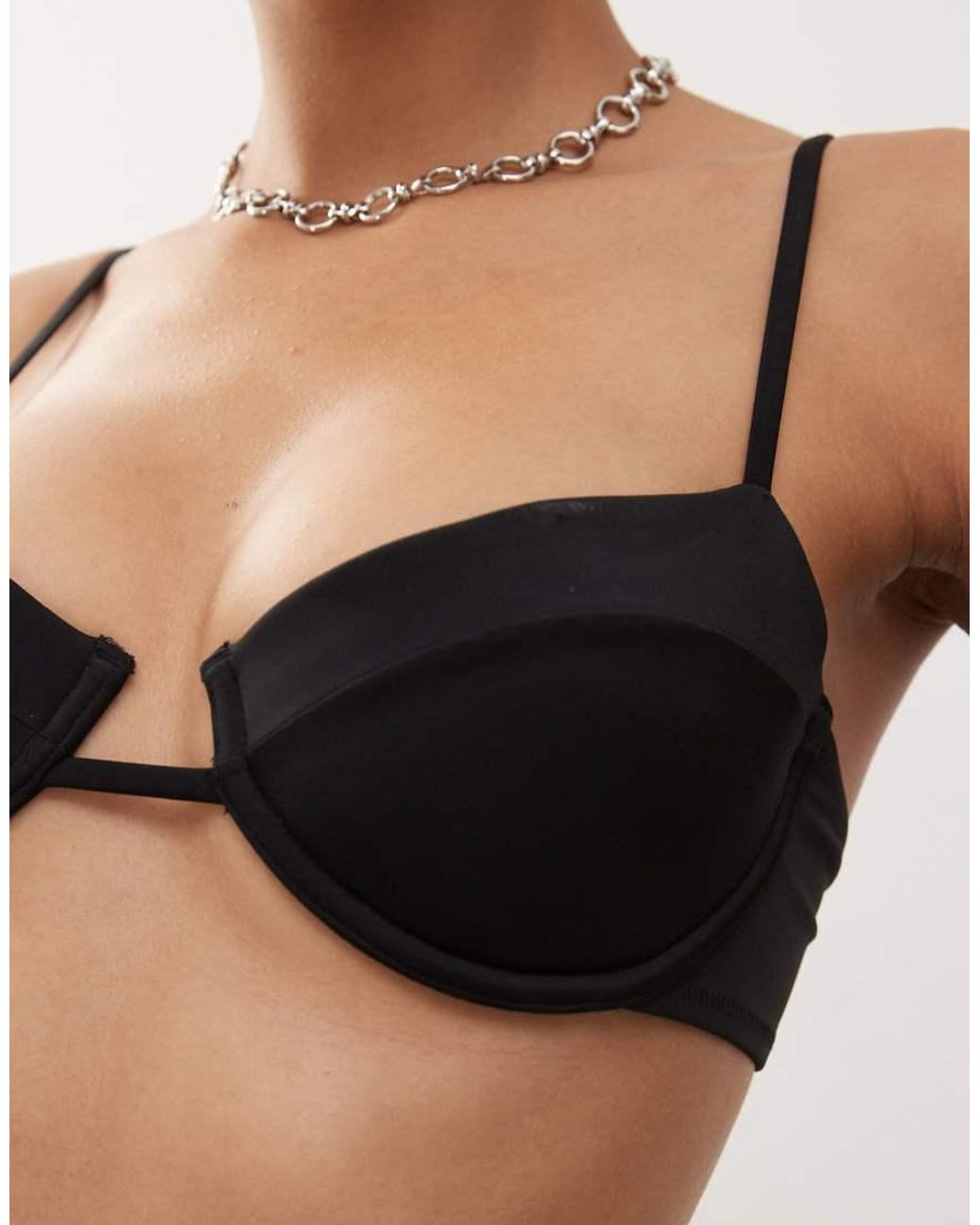 Monki Black Underwire Bikini Top