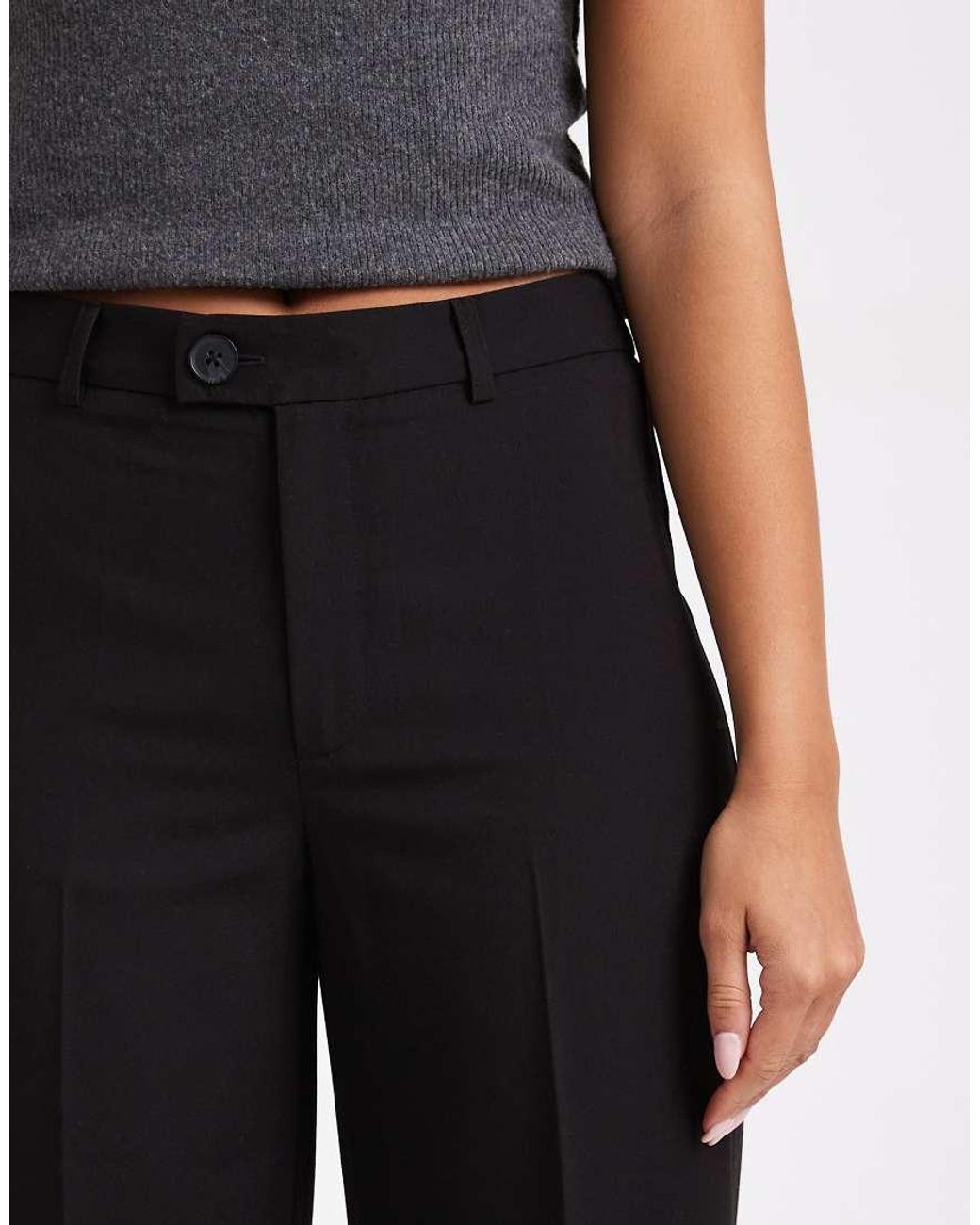 Vero Moda Black Straight Smart Trouser With Crease Front