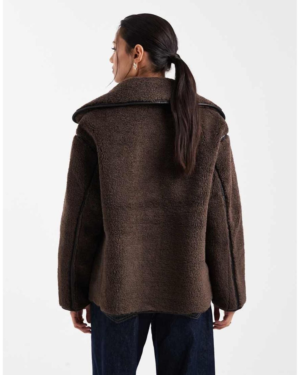New Look Brown Bonded Borg Jacket
