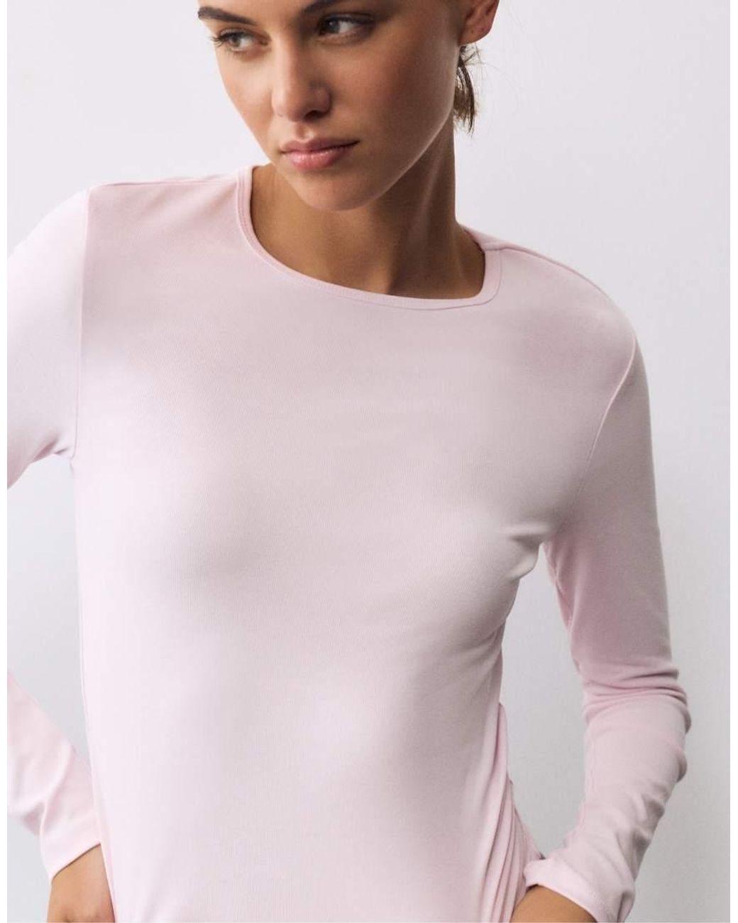 Pull&Bear Blue Fitted Long Sleeve Top