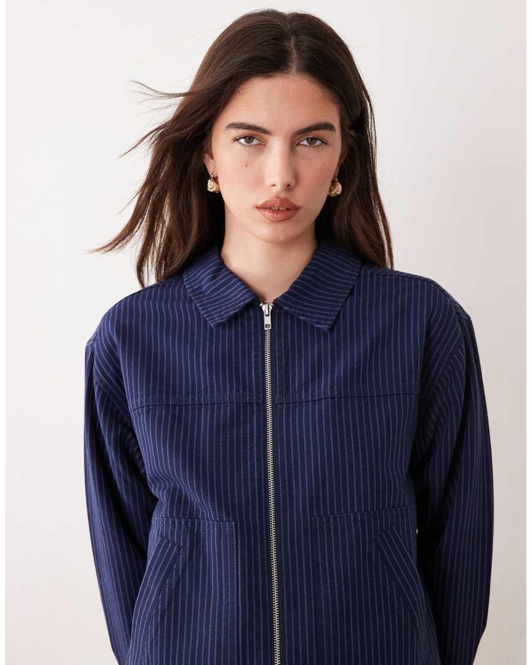 ASOS Blue Top Collar Zip Through Jacket