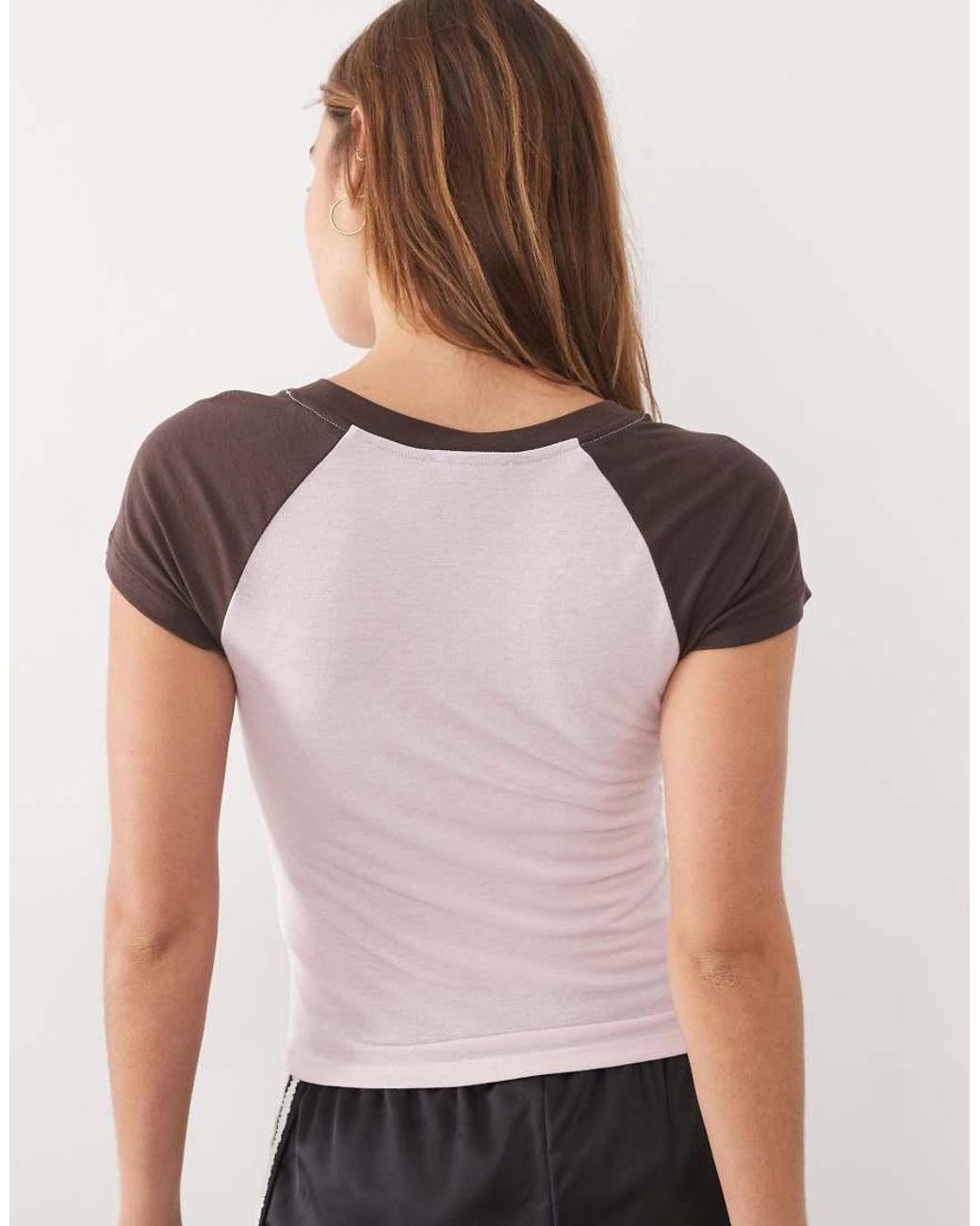 New Look Natural Contrast Raglan Tee