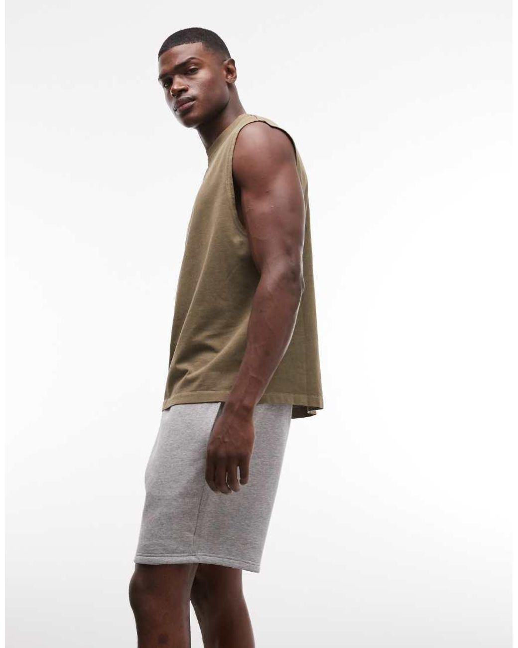 ASOS Gray Essentials Oversized Fit Jersey Shorts for men